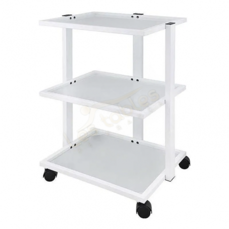 Gueridon - Trolley esthétique Facile – 3 étagères verre – compatible hot caby*