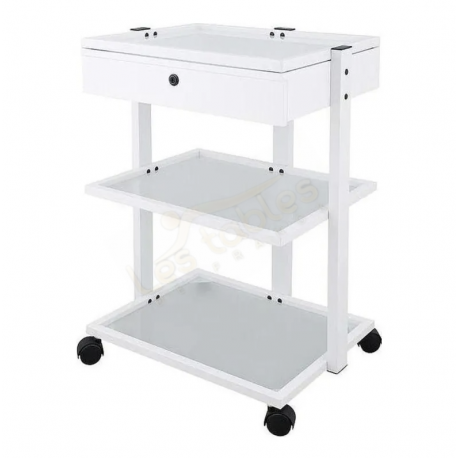 Chariot / Guéridon à Roulettes 1 tiroir compatible avec Chauffe serviette