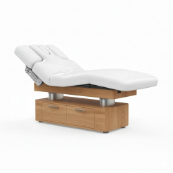 Table de massage électrique OKEN – 4 moteurs, Chauffante, 199×79 cm - Bois naturel - 1